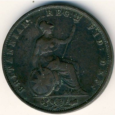 Великобритания 1/2 пенни 1854 год