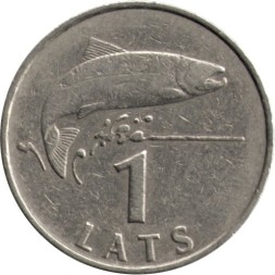 Латвия 1 лат 1992 год - Рыба