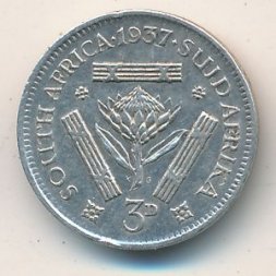 ЮАР 3 пенса 1937 год