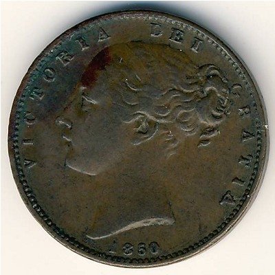 Великобритания 1 фартинг 1850 год