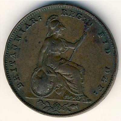 Великобритания 1 фартинг 1850 год