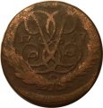2 копейки 1757 год (номинал сверху, гурт надпись) Елизавета Петровна (1741 - 1762) - F