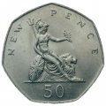 Великобритания 50 новых пенсов 1981 год