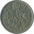 Великобритания 6 пенсов 1953 год