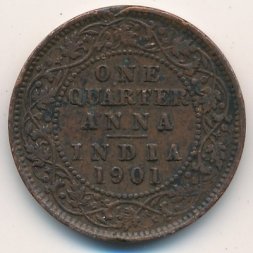 Британская Индия 1/4 анны 1901 год