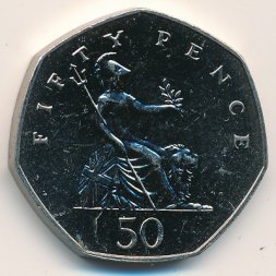 Великобритания 50 пенсов 1987 год