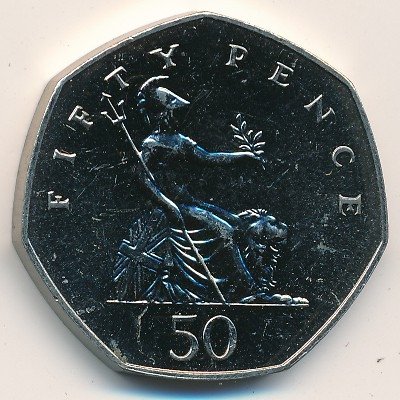 Великобритания 50 пенсов 1987 год