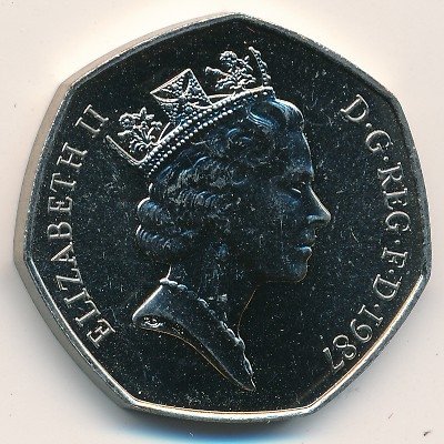 Великобритания 50 пенсов 1987 год