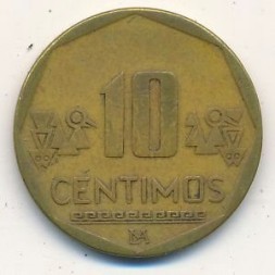 Перу 10 сентимо 2002 год