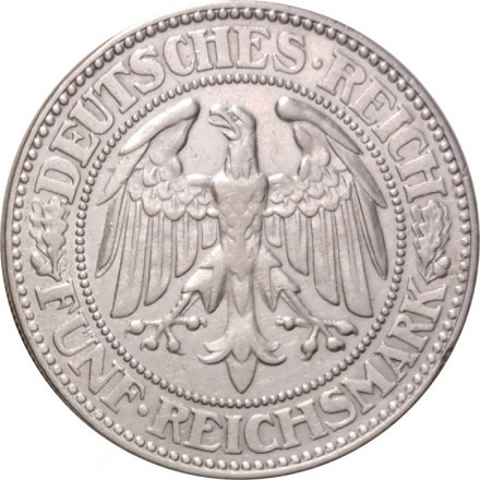 Веймарская республика 5 рейхсмарок 1927 год (F)