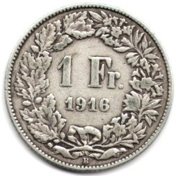 Швейцария 1 франк 1916 год