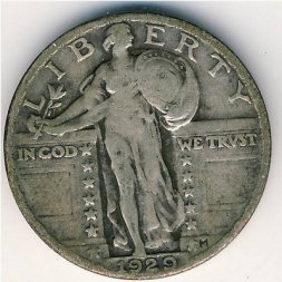 США 25 центов (1/4 доллара) 1929 год