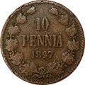 Финляндия 10 пенни 1897 год - F