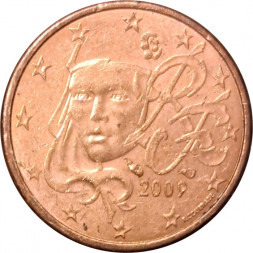 Франция 1 евроцент 2009 год