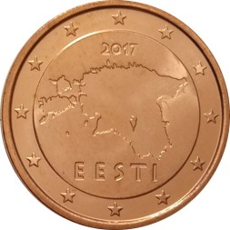 Эстония 5 евроцентов 2017 год