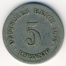 Германия 5 пфеннигов 1875 год