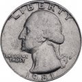 США 25 центов (1/4 доллара) 1981 год - Джордж Вашингтон (P)