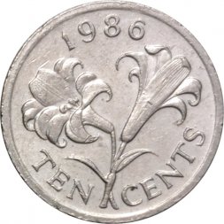 Бермудские острова 10 центов 1986 год