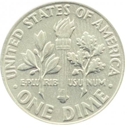 США 1 дайм (10 центов) 1971 год - Франклин Рузвельт (Без отметки МД)