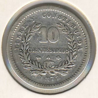 Уругвай 10 сентесимо 1877 год