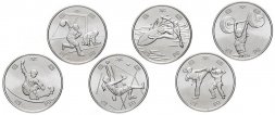 Набор из 6 монет Япония - Олимпийские игры 2020 - 100 йен (2-ой выпуск)