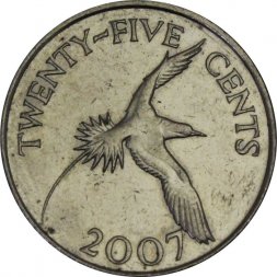 Бермудские острова 25 центов 2007 год