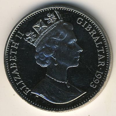 Гибралтар 1 крона 1993 год - 100 лет созданию Кролика Питера. Мистер Джереми Фишер.