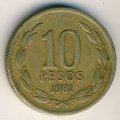 Чили 10 песо 1982 год