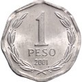Чили 1 песо 2001 год UNC