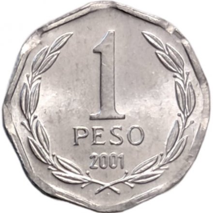 Чили 1 песо 2001 год UNC