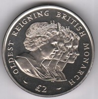 Монета Южная Джорджия и Южные Сэндвичевы острова 2 фунта 2008 год
