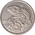 Новая Зеландия 5 центов 1994 год - Гаттерия (туатара)