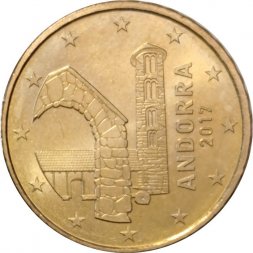Андорра 10 евроцентов 2017 год - Церковь Санта Колома