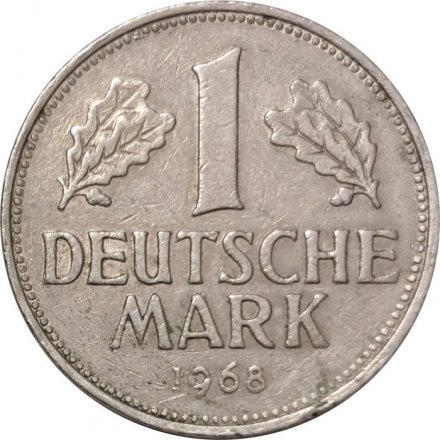 ФРГ 1 марка 1968 год (F)