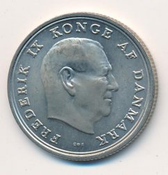 Дания 1 крона 1969 год - Король Фредерик IX