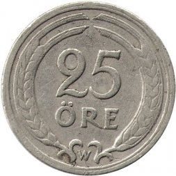 Швеция 25 эре 1921 год - Король Густав V