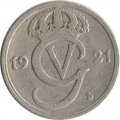 Швеция 25 эре 1921 год - Король Густав V