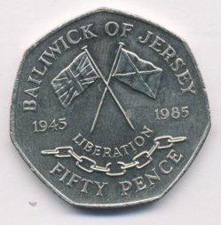 Джерси 50 пенсов 1985 год