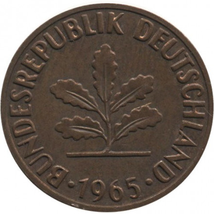 ФРГ 2 пфеннига 1965 год (J)