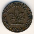 ФРГ 1 пфенниг 1948 год (J)