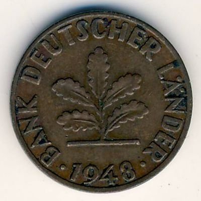 ФРГ 1 пфенниг 1948 год (J)