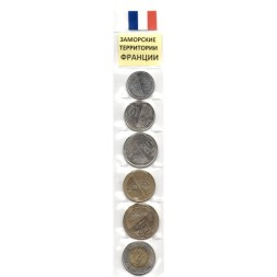 Набор из 6 монет Французские тихоокеанские территории (Французская Полинезия, Таити) 2021 год (в запайке)