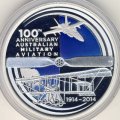 Австралия 1 доллар 2014 год - 100-летие военной авиации в Австралии. Цветная эмаль