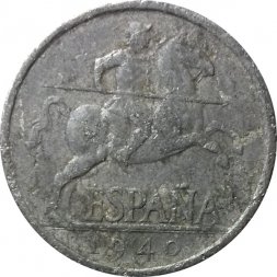 Испания 5 сентимо 1940 год