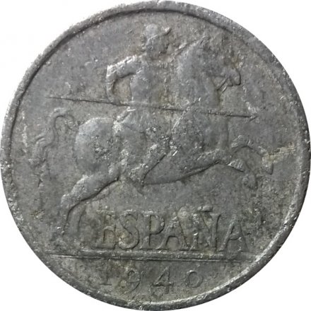 Испания 5 сентимо 1940 год