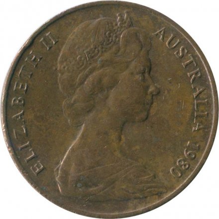 Австралия 2 цента 1980 год - Плащеносная ящерица