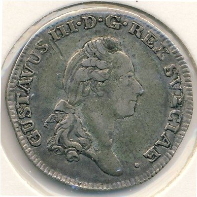 Швеция 1/6 риксдалера 1786 год