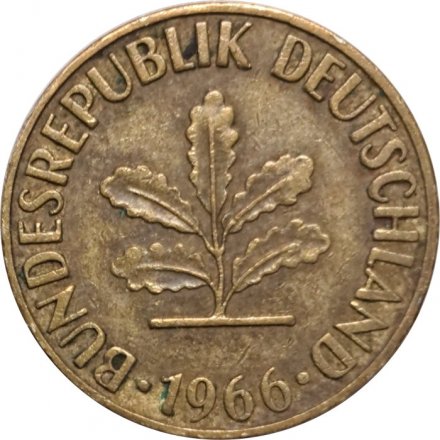 ФРГ 5 пфеннигов 1966 год - J