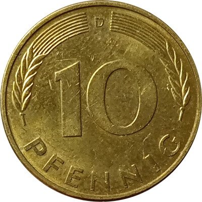 ФРГ 10 пфеннигов 1986 год (D)