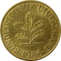 ФРГ 10 пфеннигов 1986 год (D)